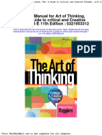 Solution Manual For Art of Thinking The A Guide To Critical and Creative Thought 11 e 11th Edition 0321953312