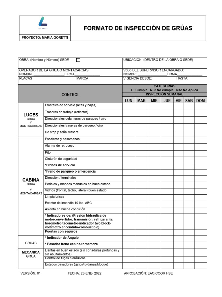 Formato inpecci n gr a pdf veh culo de motor transporte