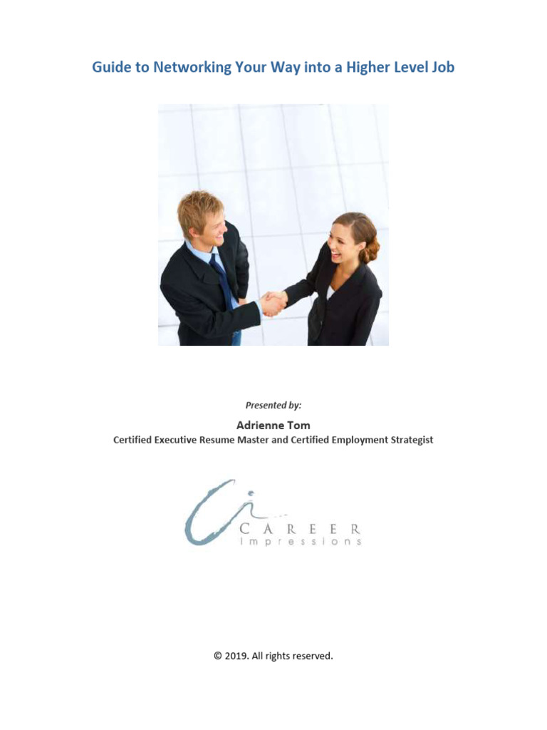 Guide To Networking Your Way Into A Higher Level Job Career Impressions