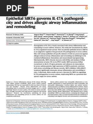 Epithelial SIRT6 Governs IL-17A Pathogenicity and Drives