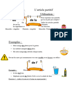 Worksheet Article Partitif