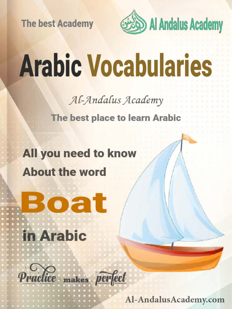 Arabic Vocabularies Boat PDF Grammatical Number Plural