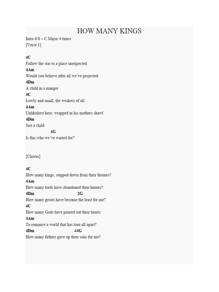 HOW MANY KINGS - With Chords | PDF