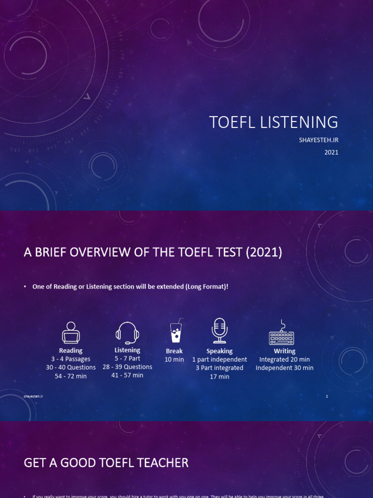 Toefl Listening Pdf Test Of English As A Foreign Language