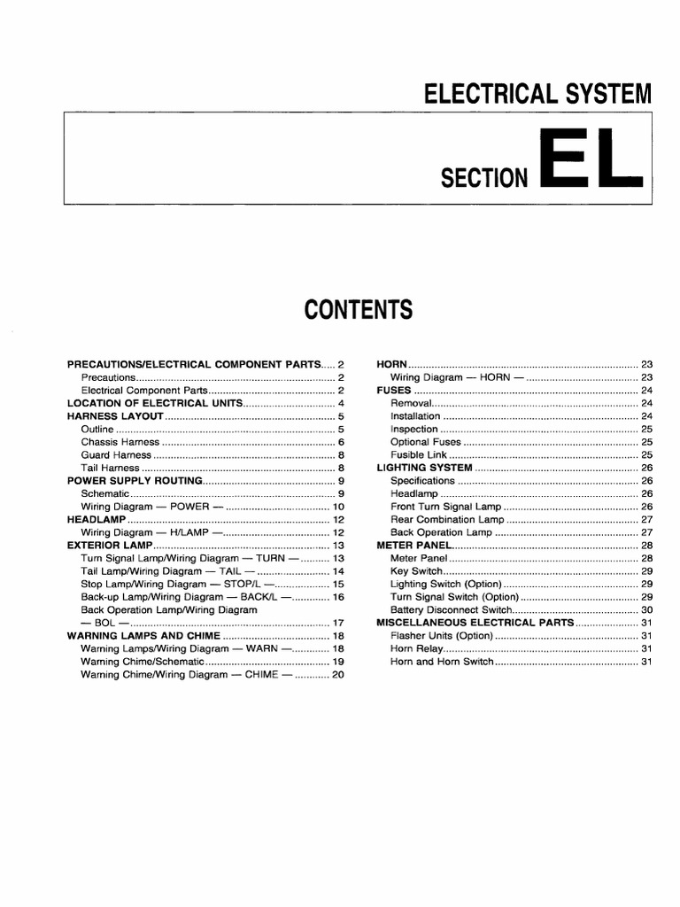 Electrical System Wiring Guide | PDF | Switch | Electric Motor