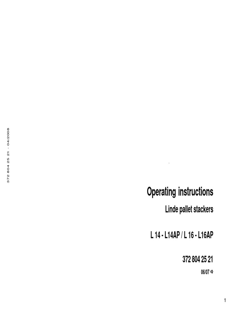Operating instructions linde pallet stackers pdf forklift