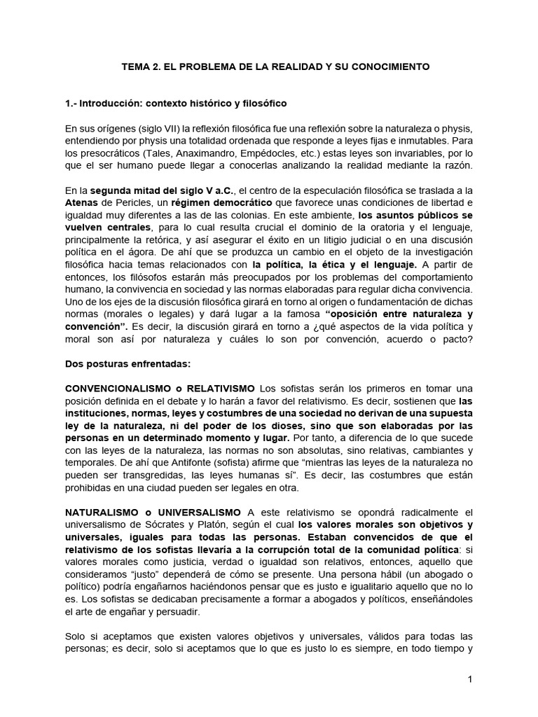 Filosofía de la Realidad y Conocimiento | PDF | Immanuel Kant ...