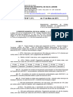 Decreto No 1.311 11 Regulamenta Dispositivos Do Codigo Tributario Municipal