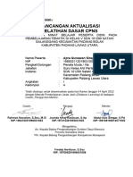 Rancangan Aktualisasi Pelatihan Dasar CPNS: Lembar Pe Rsetujuan