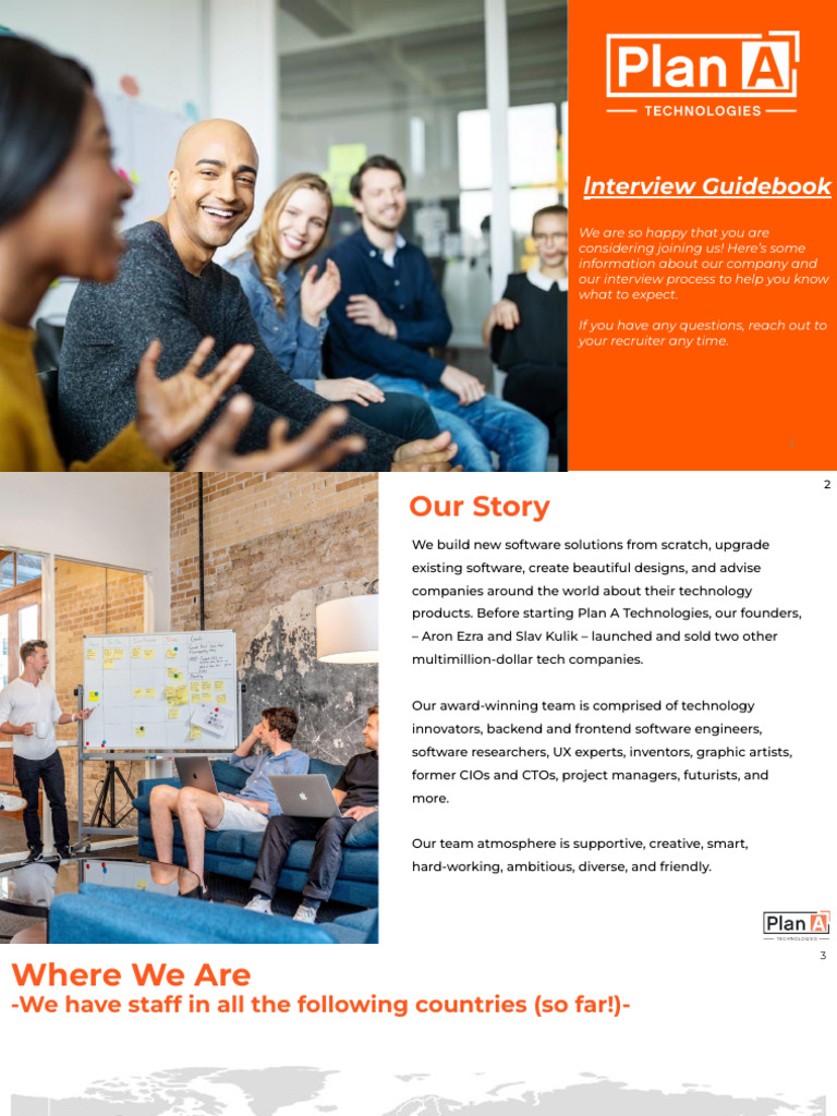 Interview Guidebook Plan A Technologies Pdf Knowledge Recruitment