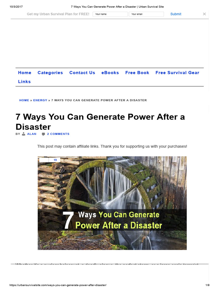 7 Ways You Can Generate Power After A Disaster Urban Survival Site PDF