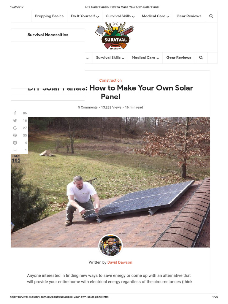 DIY Solar Panels How To Make Your Own Solar Panel PDF Do It