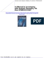 Solutions Manual To Accompany Calculus With Analytic Geometry 7th Edition 9780618141807