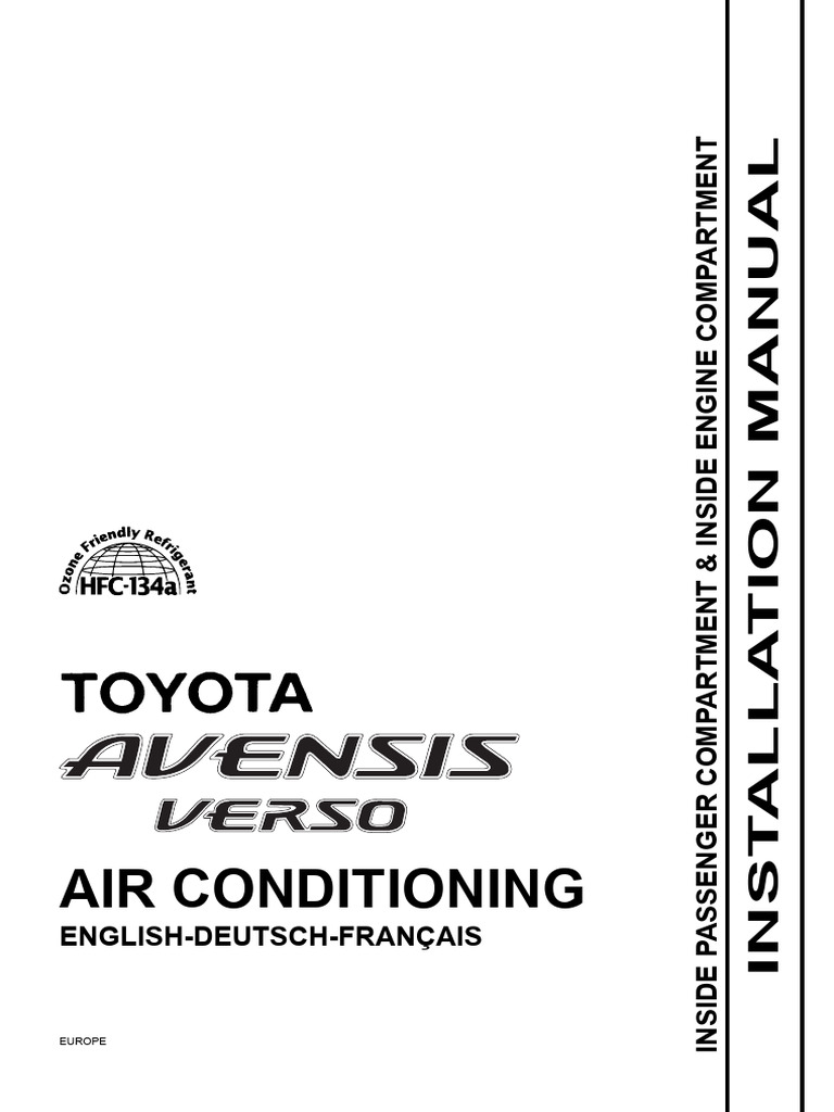 Air Conditioning Installation Manual for Avensis Verso | PDF | Manual ...
