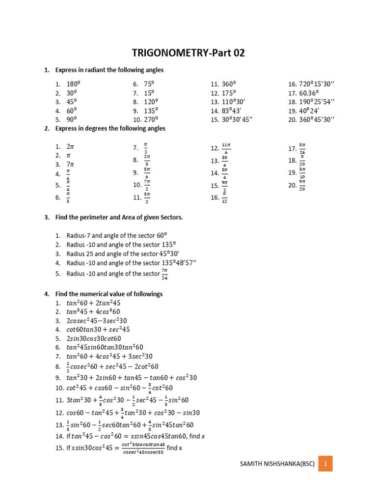 Trignometry part02 pdf minute and second of arc elementary geometry