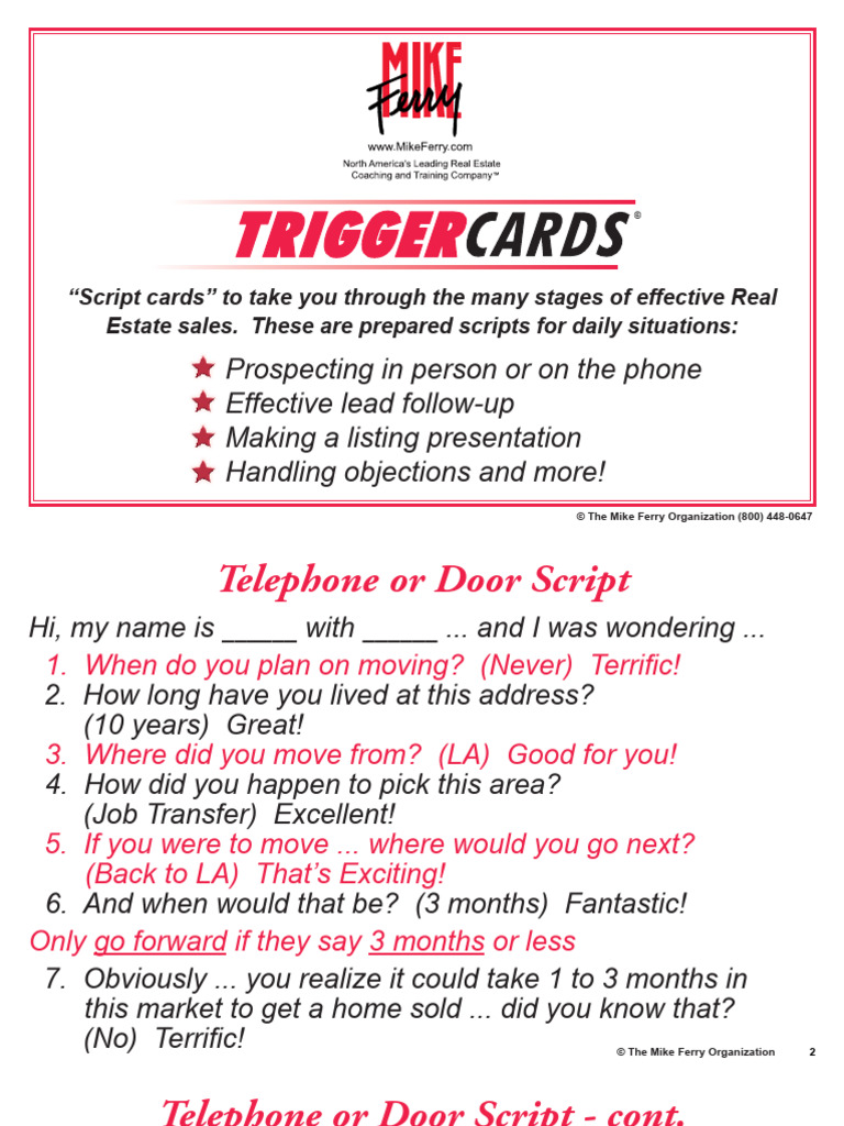 Real Estate TriggerCardsEnglish | PDF | Prices | Sales