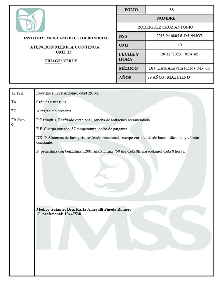 Urgencias 2023 MEXICO IMSS EDITABLE | PDF