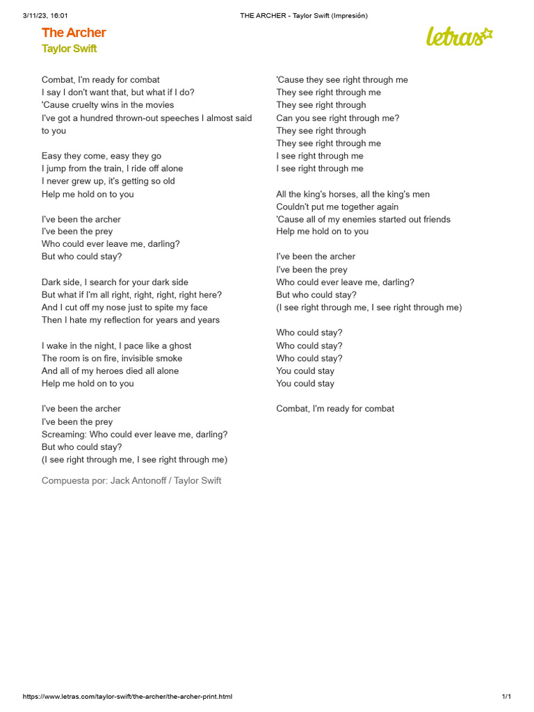6 the archer taylor swift impresi n pdf