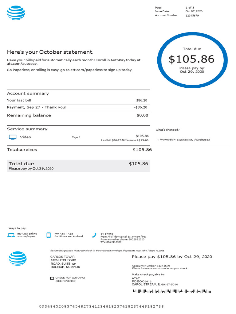 DTV New Bill | PDF | Fee | At&T