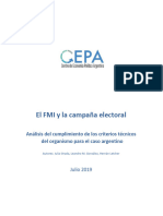 CEPA (2019) El FMI y La Campaña Electoral
