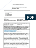 ARTICLE REVIEW WORKSHEET FOR LANGUAGE ASSESSMENT AND EVALUATION Assessment of Teaching in 21ST Century