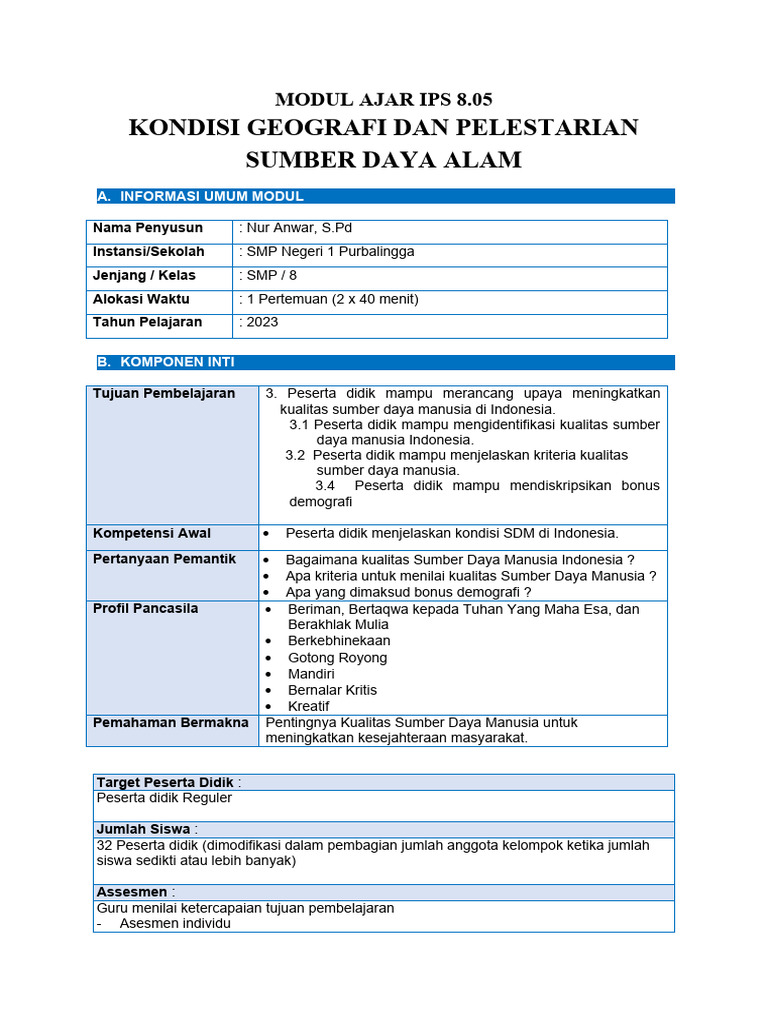 Modul Ips Kls 8. 9 | PDF | Karier & Perkembangan | Sains & Matematika