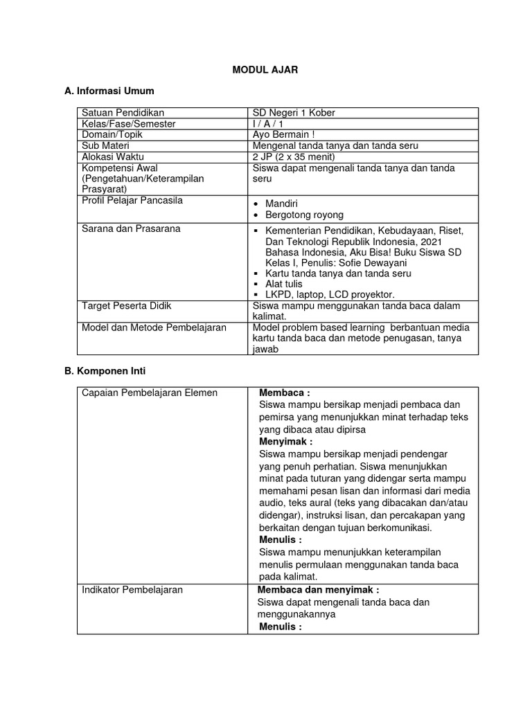 Modul Ajar 12 Oktober 2023-1-7 | PDF