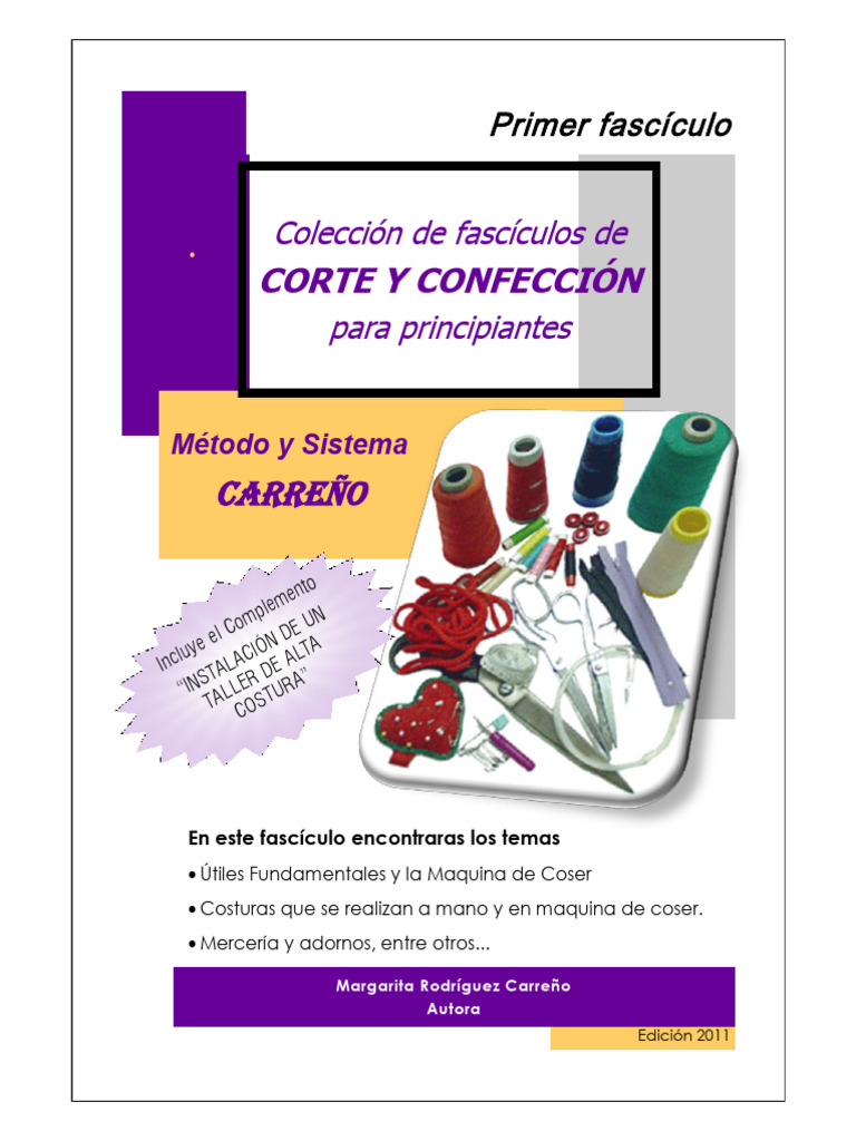 Corte y Confección para Principiantes - Margarita Rodriguez Carreño, PDF, Máquina de coser