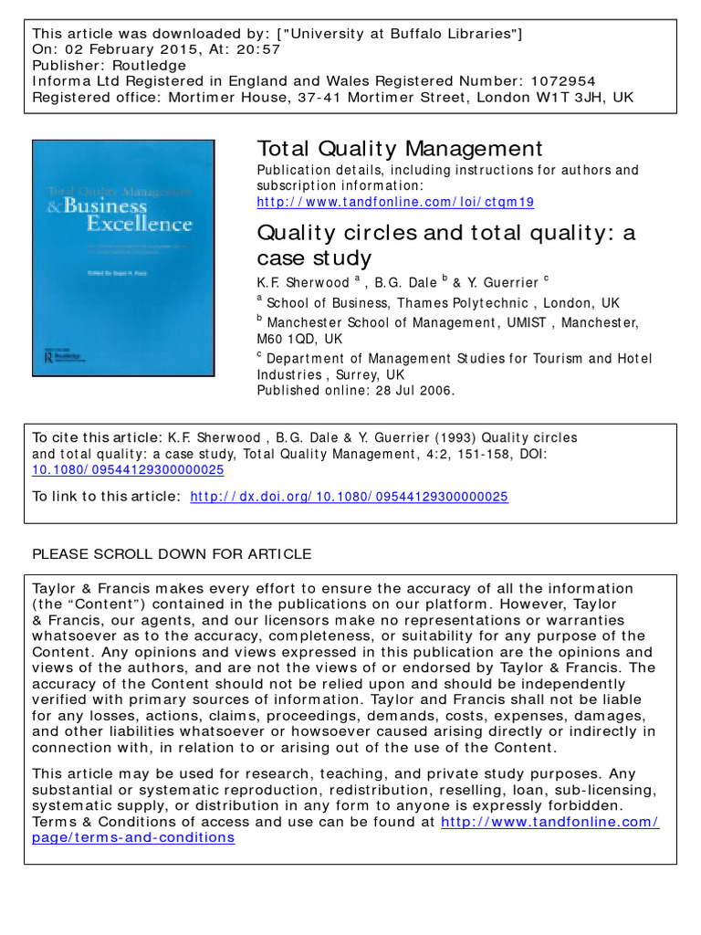Quality Circles and Total Quality-A Case study-NC | PDF | Employment ...