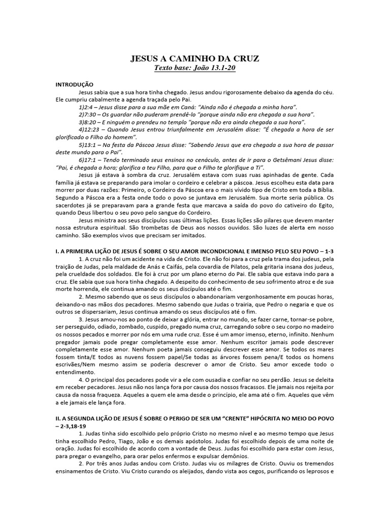 Jesus A Caminho Da Cruz | PDF