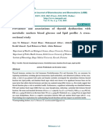 Prevalence and Associations of Thyroid Dysfunction With Metabolic Markers Blood Glucose and Lipid Profile: A Cross-Sectional Study