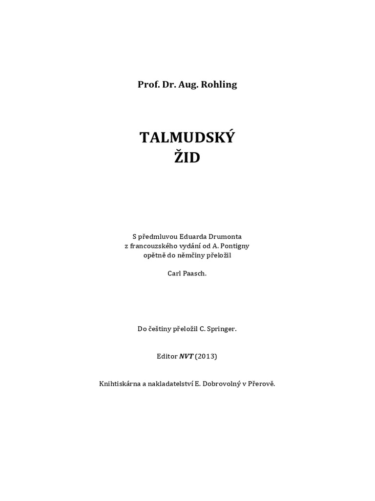 Talmudsky Zid August Rohling | PDF