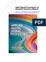 Applied Digital Signal Processing 1st Edition Manolakis Solutions Manual