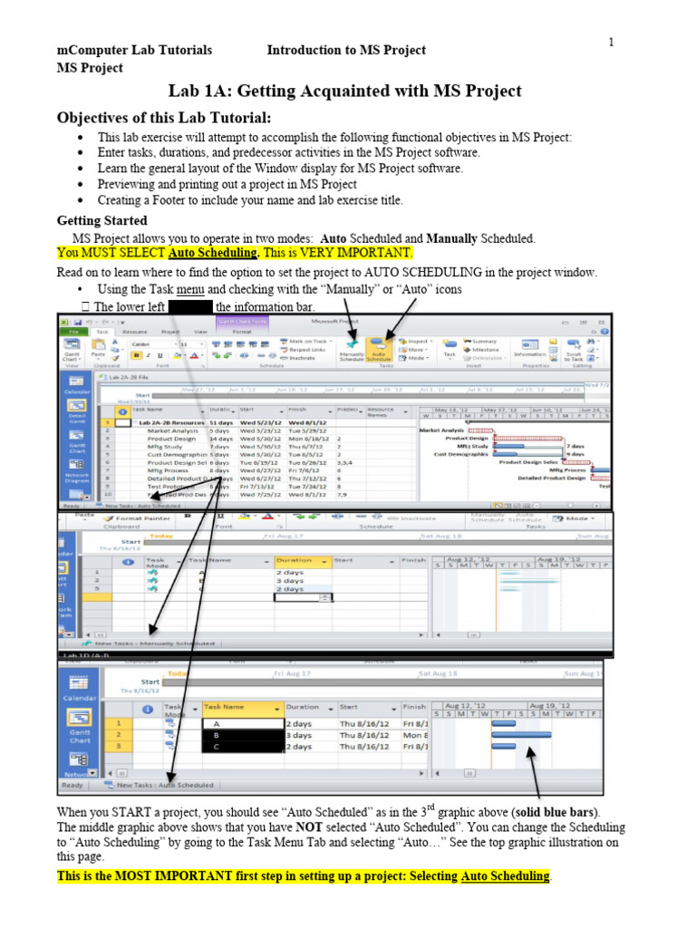 Free Microsoft Project Tutorial