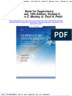 Test Bank For Supervisory Management 10th Edition Donald C Mosley Don C Mosley JR Paul H Pietri