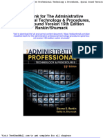 Test Bank For The Administrative Professional Technology Procedures Spiral Bound Version 15th Edition Rankin Shumack