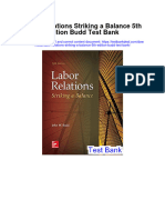 Labor Relations Striking A Balance 5th Edition Budd Test Bank