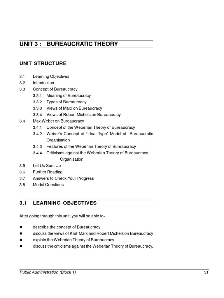 Bureaucratic Theory | PDF | Bureaucracy | Max Weber