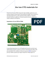 What Are The Low CTE Materials For PCB