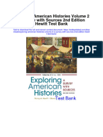 Exploring American Histories Volume 2 A Survey With Sources 2nd Edition Hewitt Test Bank