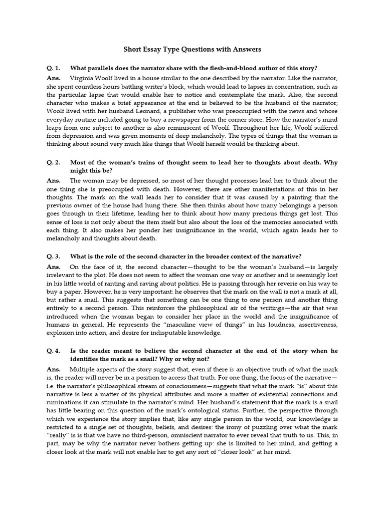 mark-on-the-wallshort-essay-type-and-short-type-questions-with-answers