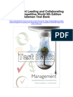 Management Leading and Collaborating in The Competitive World 9th Edition Bateman Test Bank