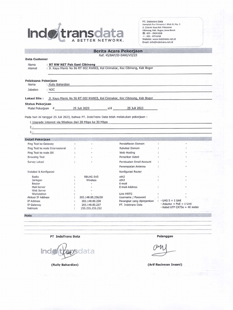 Indo Trans Data | PDF