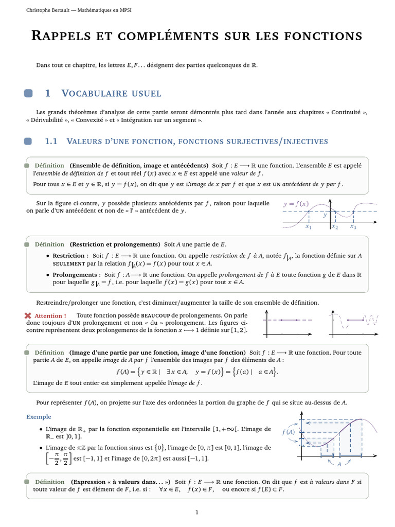 Surjectivité et restrictions de fonctions | PDF | Fonction ...