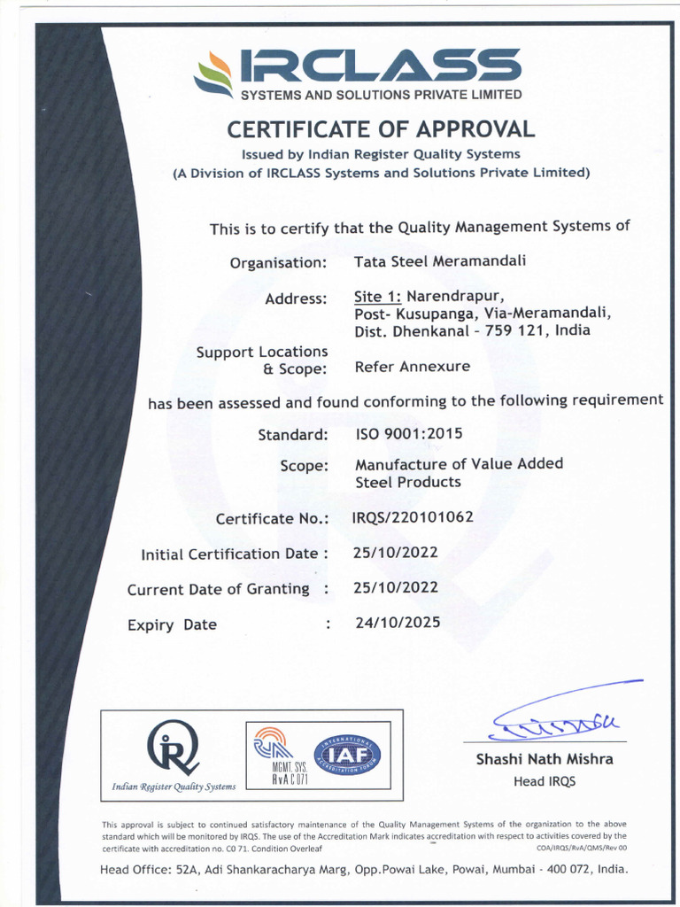 2 Tata Steel Meramandali Iso 14001 PDF
