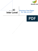 BSSC Inter Level Pre PYP (29th Jan 2017) English