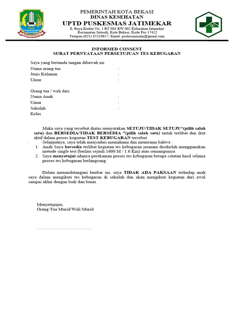 Inform Concern Tes Kebugaran Anak Sekolah | PDF | Kesehatan Holistik