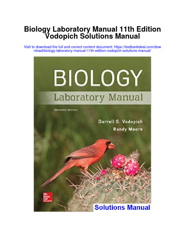 Biology Laboratory Manual 11th Edition Vodopich Solutions Manual PDF