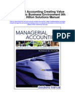 Managerial Accounting Creating Value in A Dynamic Business Environment 9th Edition Hilton Solutions Manual
