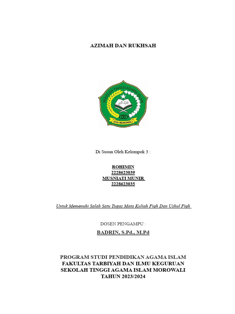 Perbedaan Azimah dan Rukhsah dalam Islam | PDF | Agama & Spiritualitas